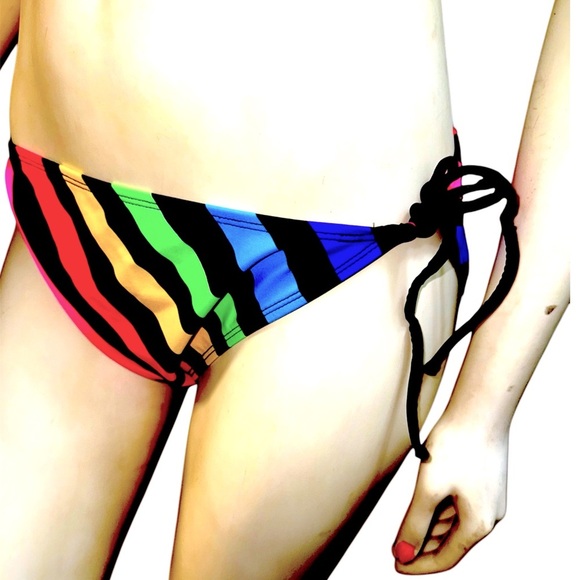 OP Neon Retro Triangle string bikini With cheeky Bottoms size L/XL - Picture 10 of 12